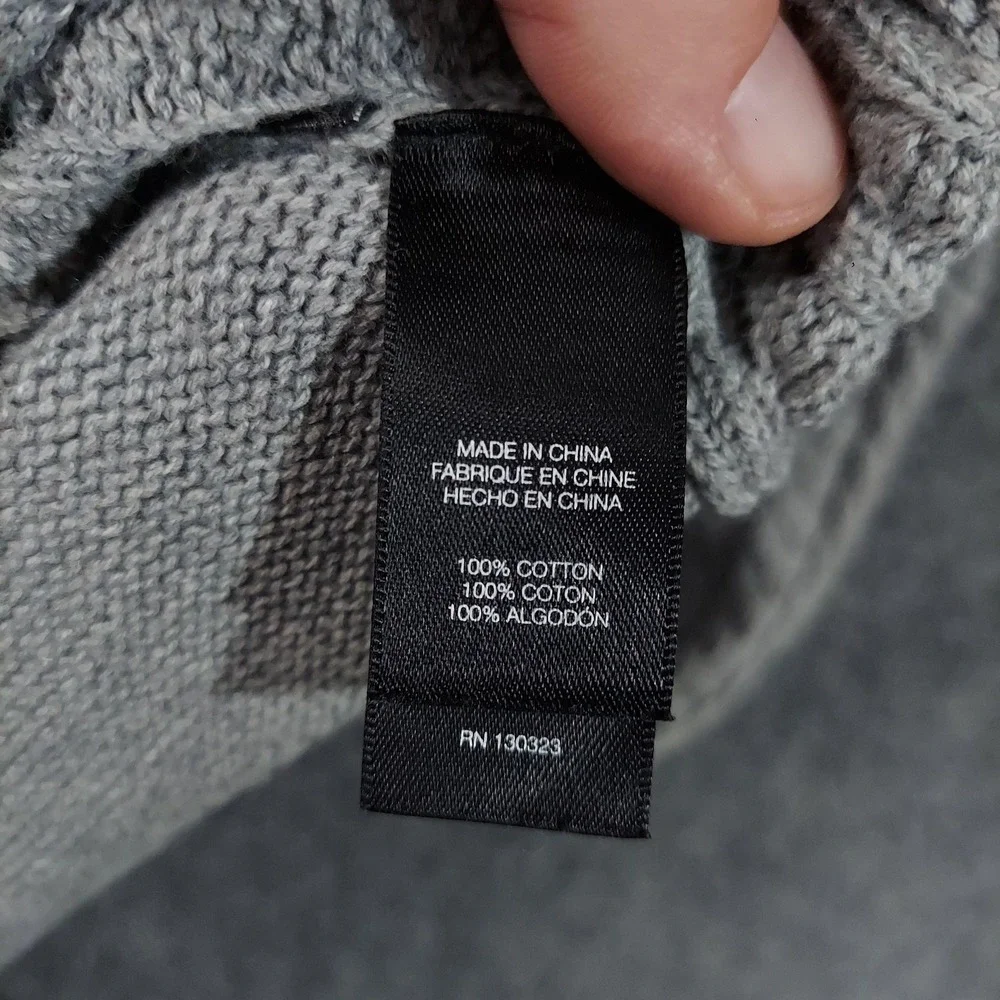Sean John Sweater Mens 2XL Gray‎ Cable Knit Ribbed Shawl Collar Toggle Pullover